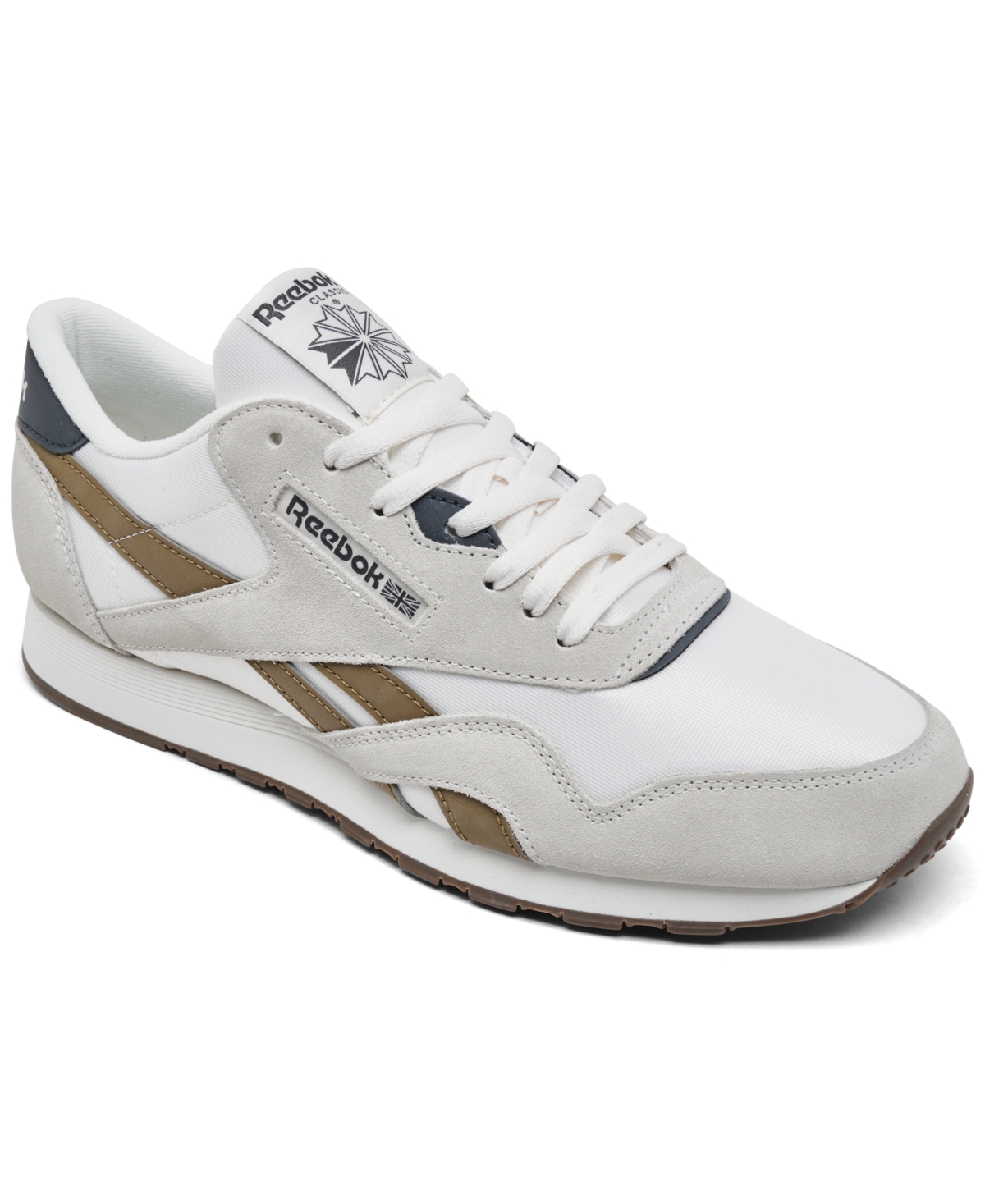 Men's Classic Nylon Casual Sneakers from Finish Line - Chalk, Utility Brown, Beige