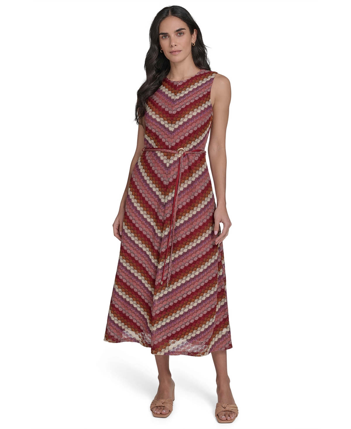 Jessica Howard Petite Sleeveless Lace Midi Dress