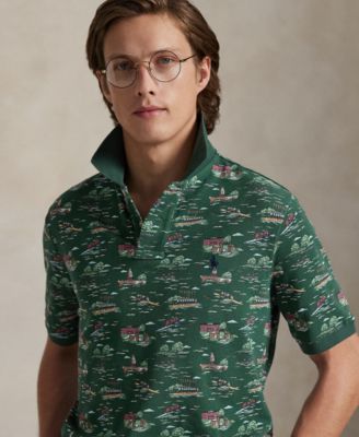 Polo Ralph Lauren Men's Classic-Fit Scenic-Print Mesh Polo