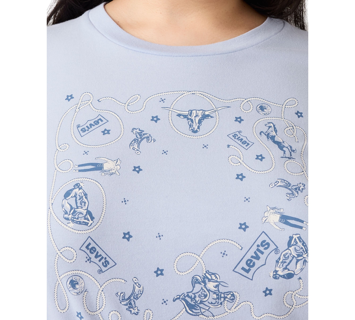 Levi's Plus Size Perfect Logo Cotton T-shirt In Blue