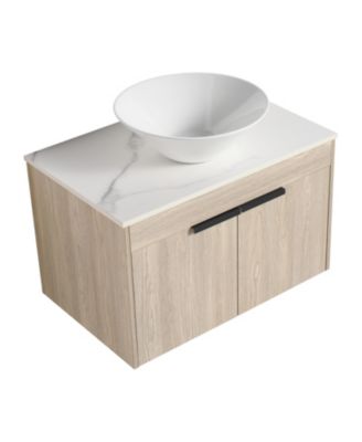 Streamdale 30" Modern Design Float Bathroom Vanity With Ceramic Basin Set