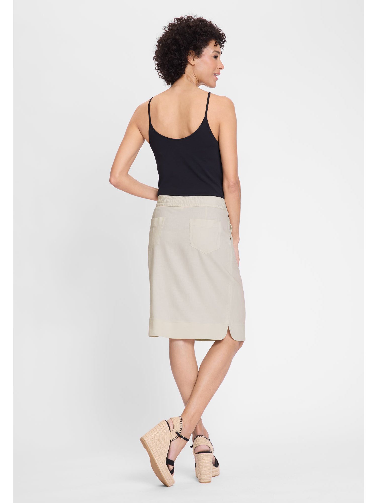 Women's Linen Blend Pull-On Skirt