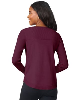 Women's Petite Boat Neck Long-Sleeve Sweater