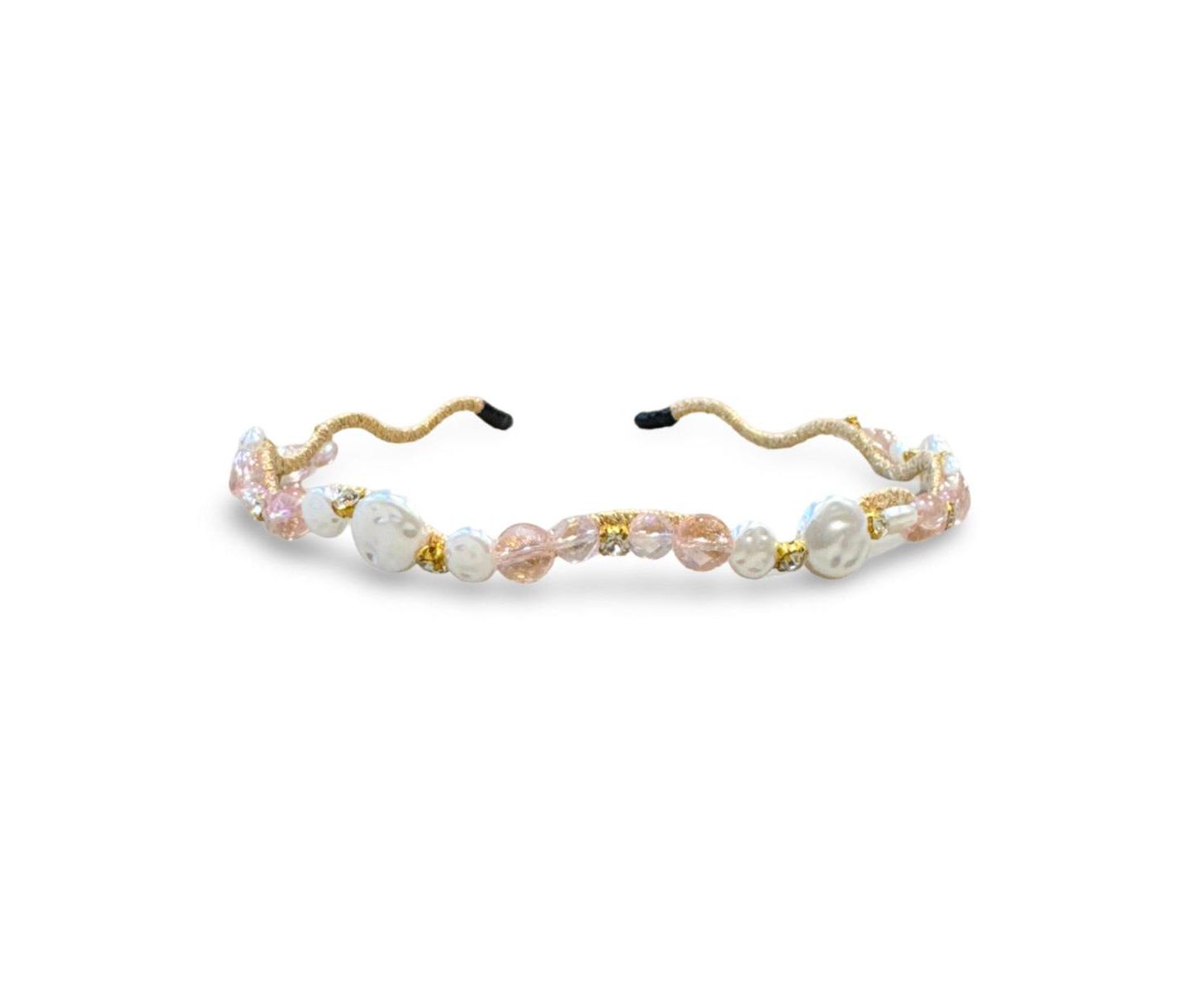 Женские аксессуары для волос Headbands of Hope Wavy Oyster Pearl Headband - Pink, цвет: Розовый — фото 1