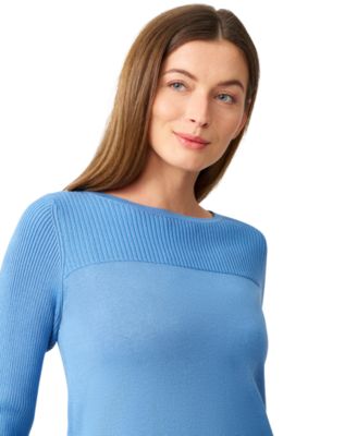 Women's Petite Boat Neck Long-Sleeve Sweater