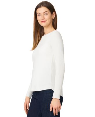 Women's Petite Boat Neck Long-Sleeve Sweater