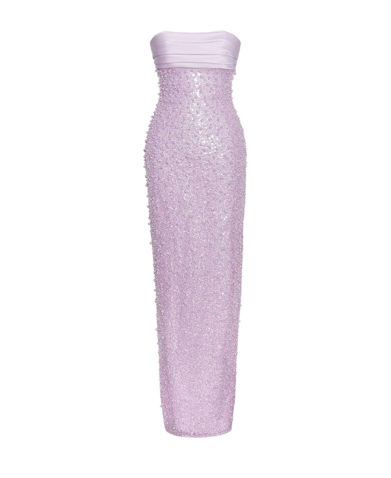 Women's Lainey Purple Satin Sequin Pearls Beaded Maxi Dress
