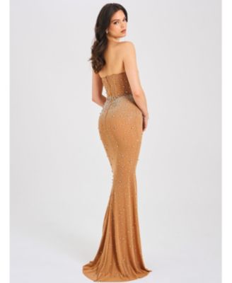 Women's Fatima Crystal Sleeveless Corset Mermaid Maxi Dress