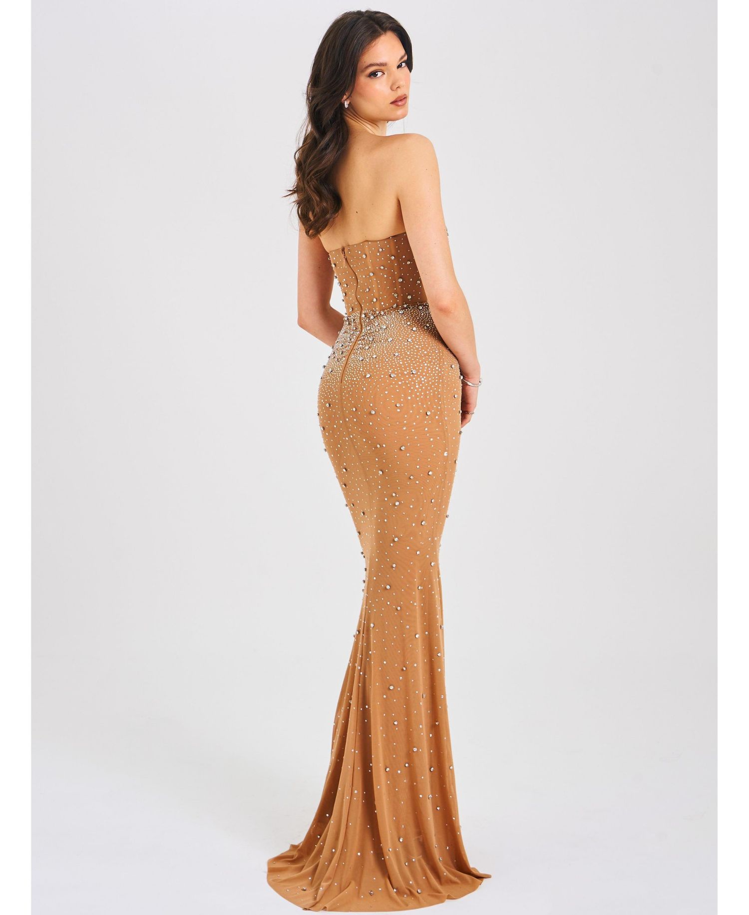 Women's Fatima Crystal Sleeveless Corset Mermaid Maxi Dress