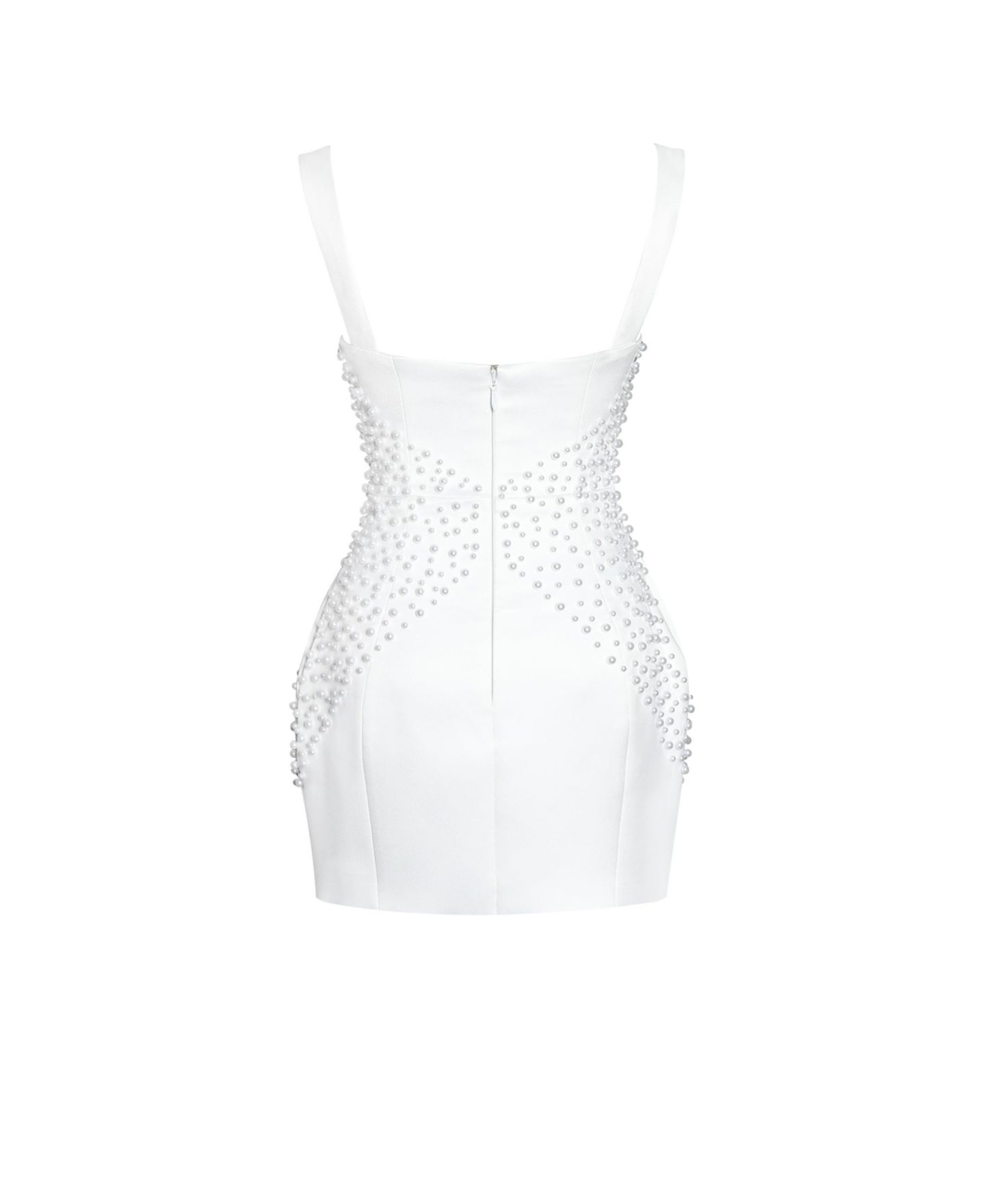 Женское платье Miss Circle Tais Pearl Beaded Cocoon Shape Sleeveless Mini, цвет: Белый — фото 3