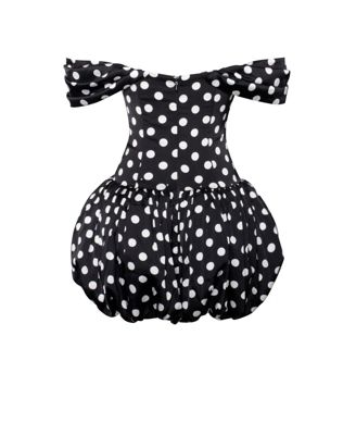 Women's Umika Black Polka Dots Bubble Hem Mini Dress