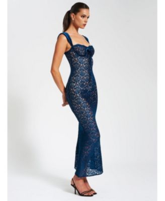 Women's Veronica Teal Lace Maxi Dress