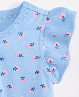 Baby Girls Mix and Match Flutter Sleeve 3-24 Month Floral T-Shirt, Exclusively at Macy's