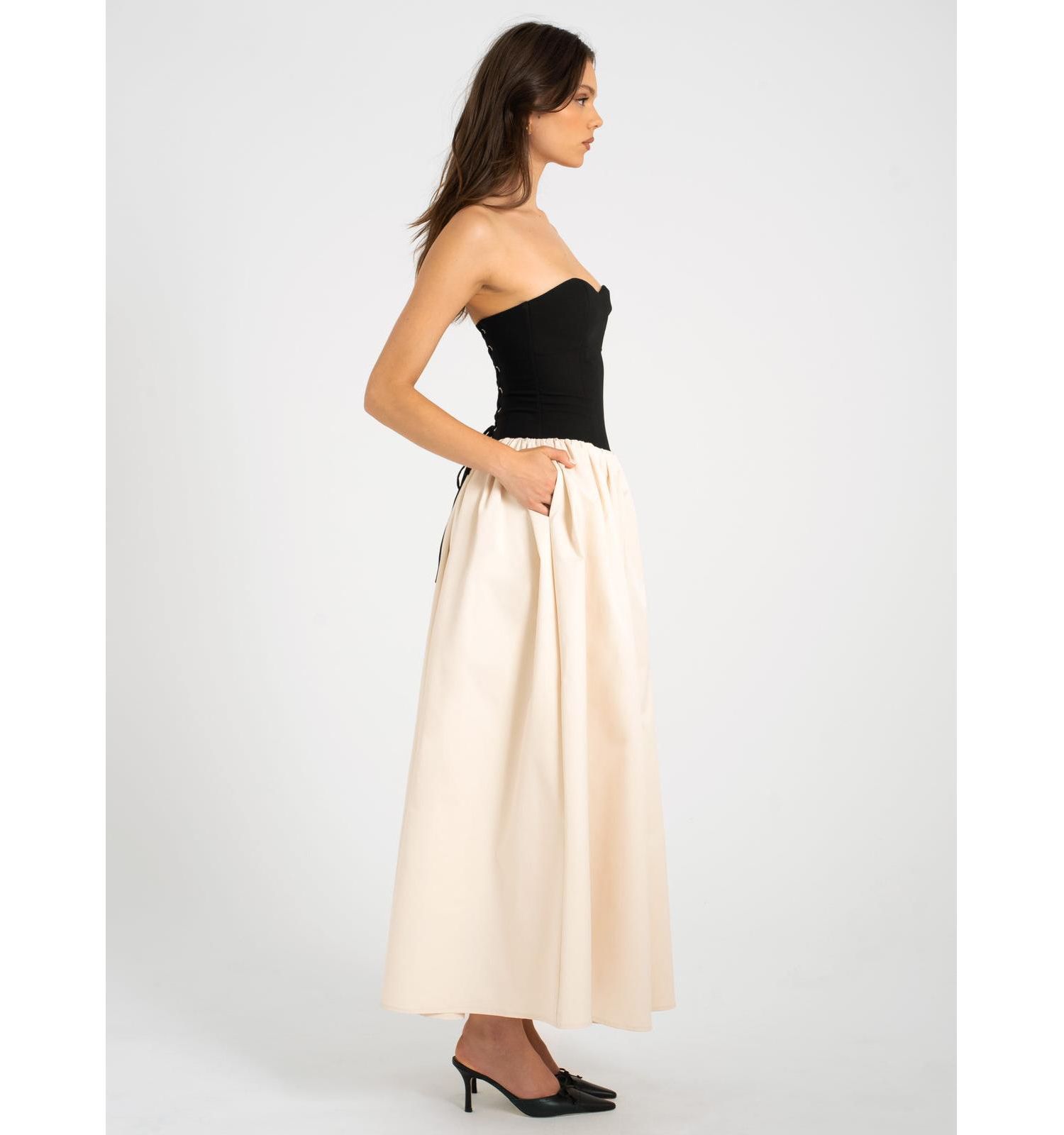 Women's Sana Sweetheart Lace-up Back Drop Waist Maxi Dress