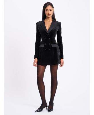 Women's Calista Black Velvet Blazer Mini Dress