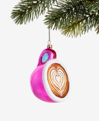 Foodie Pink Coffee Cup Ornament, Macy's Exclusive