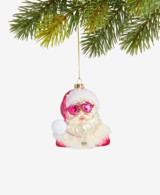 Holiday Lane - Merry Magic Pink Heart Sunglasses Santa Ornament