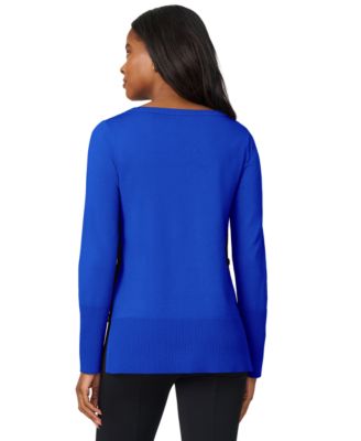 Petite Tipped Side-Button Tunic Sweater