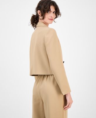 Petite Double-Breasted Peak-Lapel Blazer