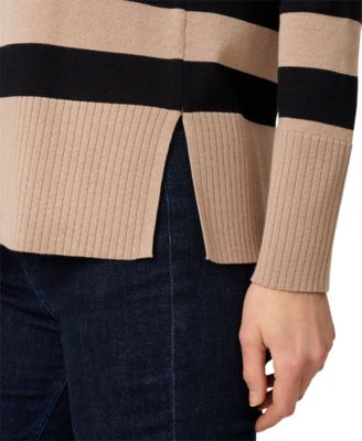 Petite Striped Side-Slit Tunic Sweater