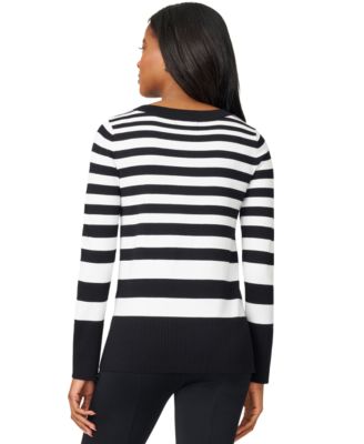 Women's Striped Scoop Neck Tunic Sweater