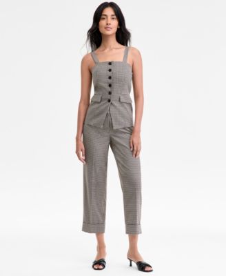 Women's Square-Neck Button-Front Vest