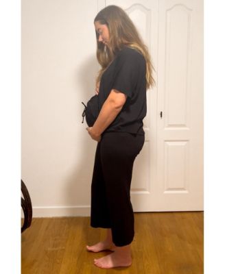 Maternity Black Cropped Pant Set