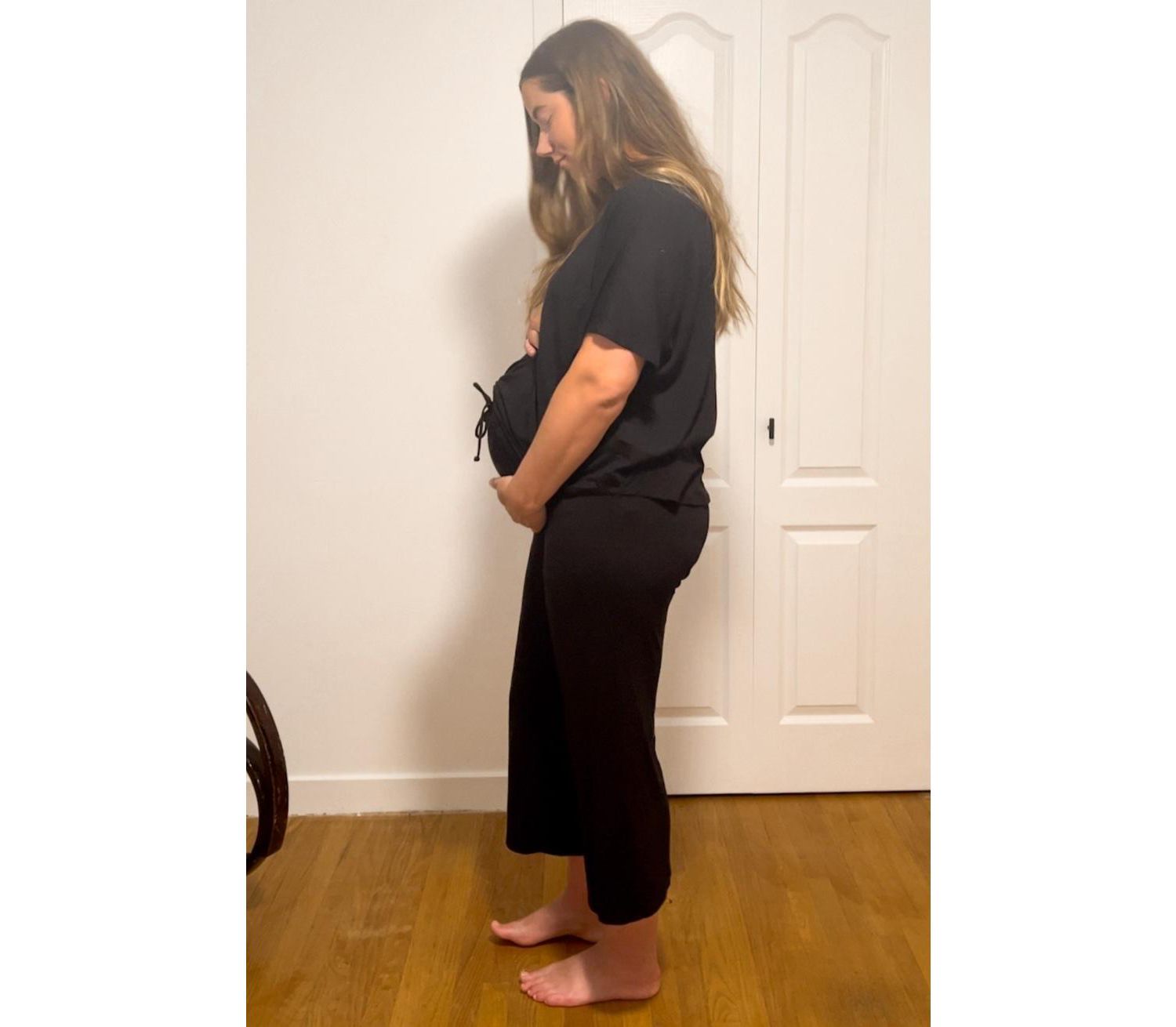 Women's Black Cropped Pant Set