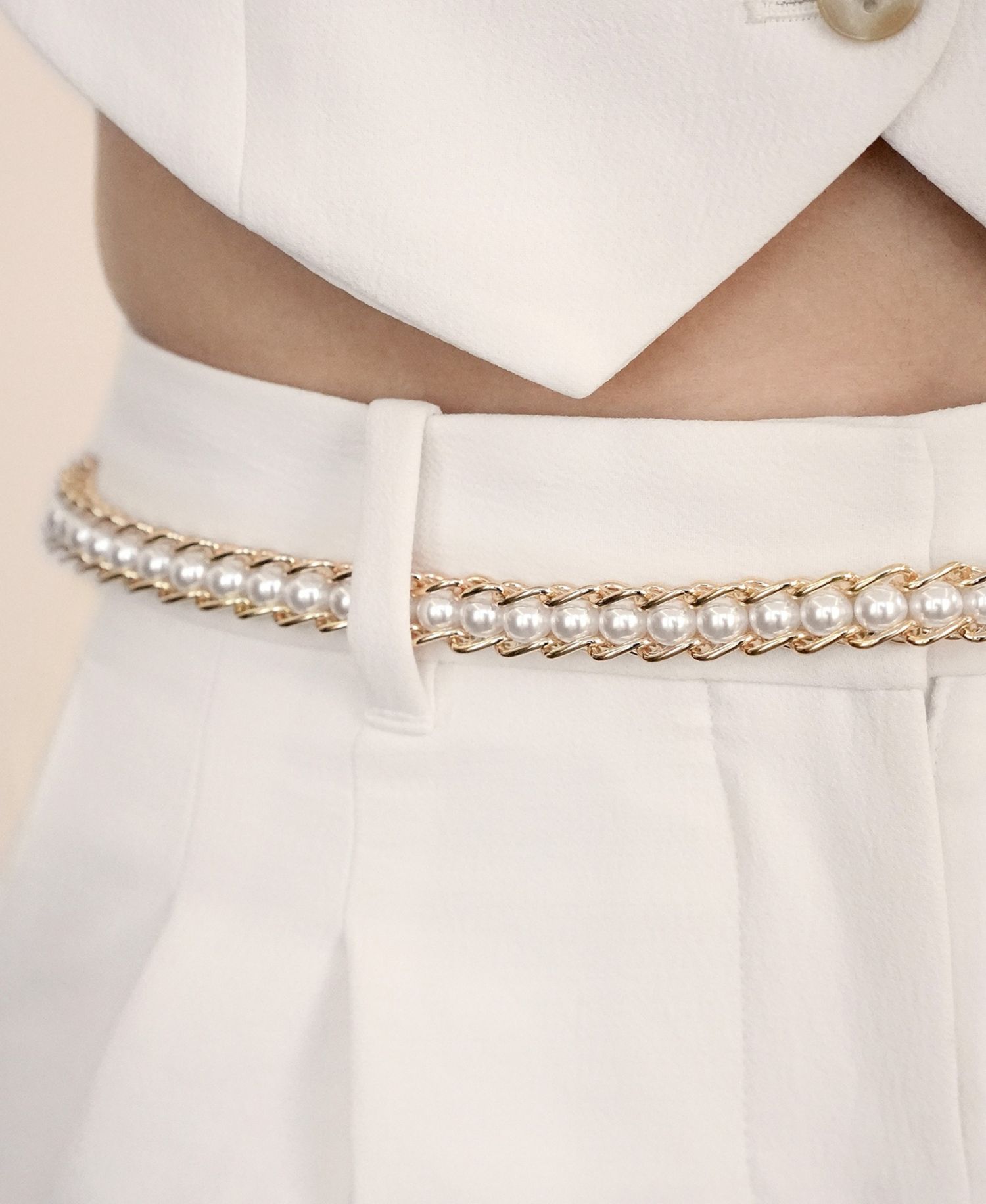Cultivated Pearl Chain Hip Belt