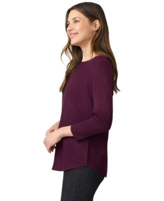 Petite Diamond-Knit Dolman-Sleeve Sweater