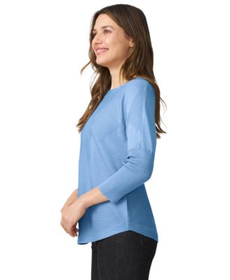 Petite Diamond-Knit Dolman-Sleeve Sweater