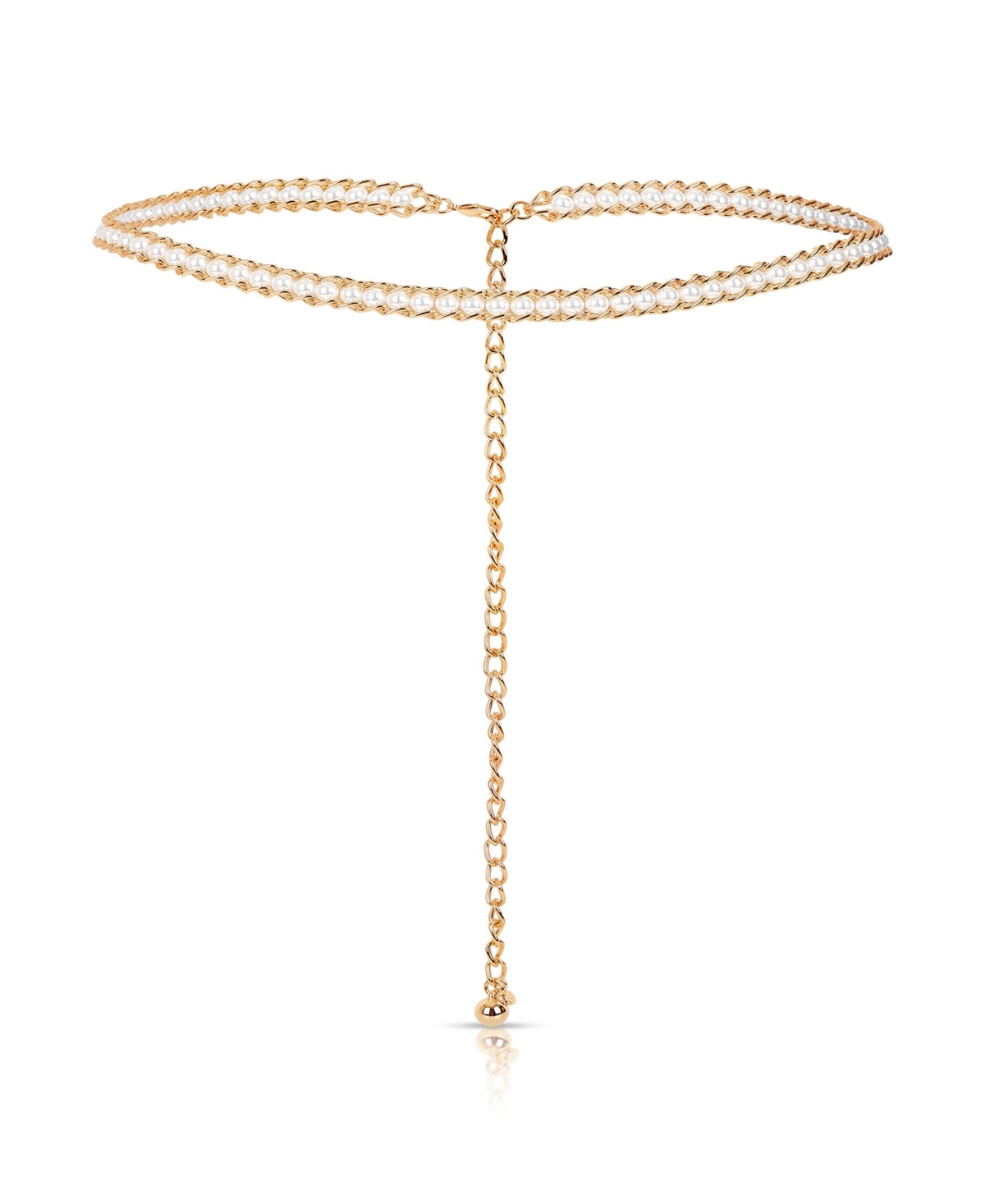 Cultivated Pearl Chain Hip Belt - Gold