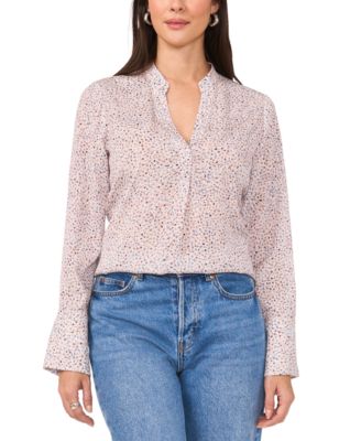 Vince Camuto - Women's V-Neck Long-Bell-Sleeve Blouse