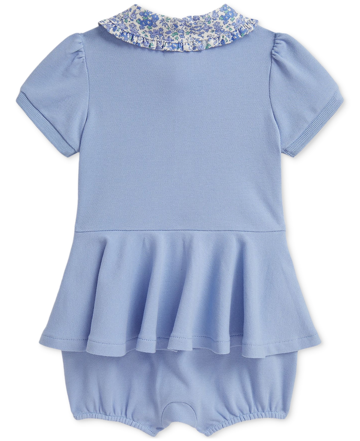 Polo Ralph Lauren Baby Girls Peplum Romper In Blue
