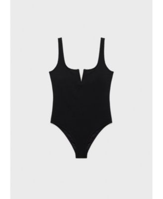MANGO - Women's Slit Neckline Swimsuit