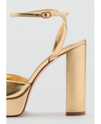 Women's Metallic-Effect Heeled Sandals