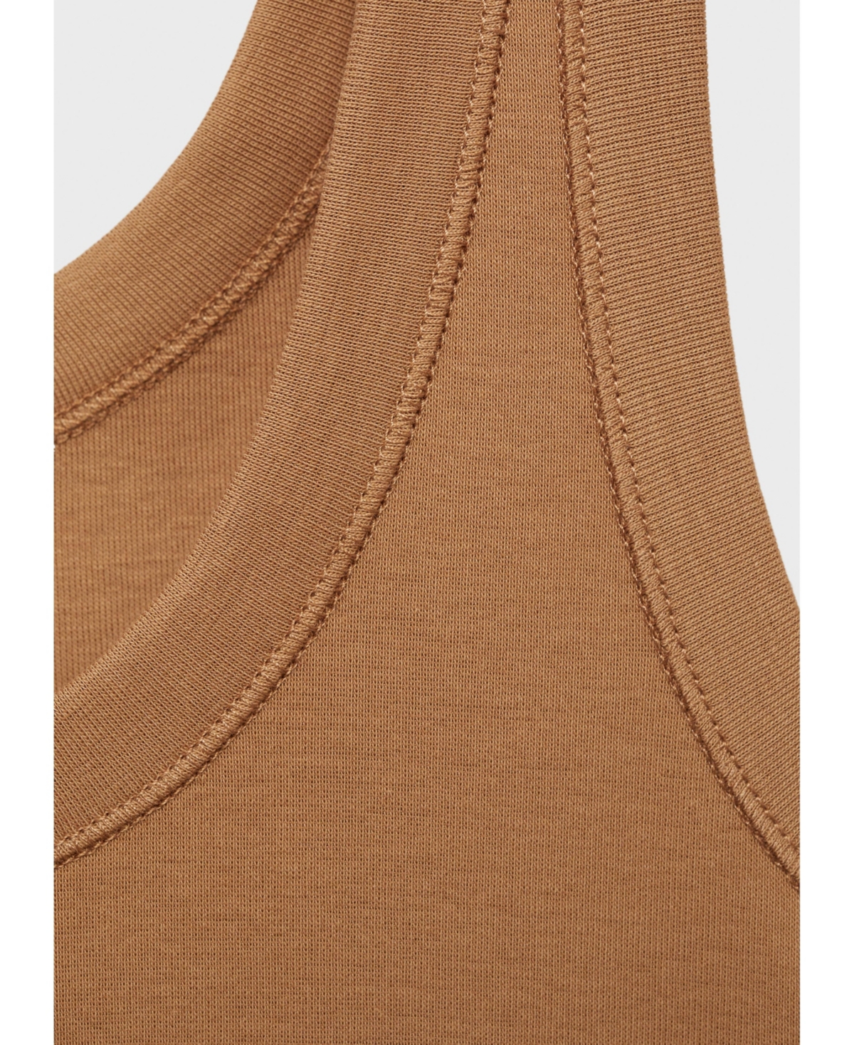Mango Scoop Neck Cotton Tank In Brown