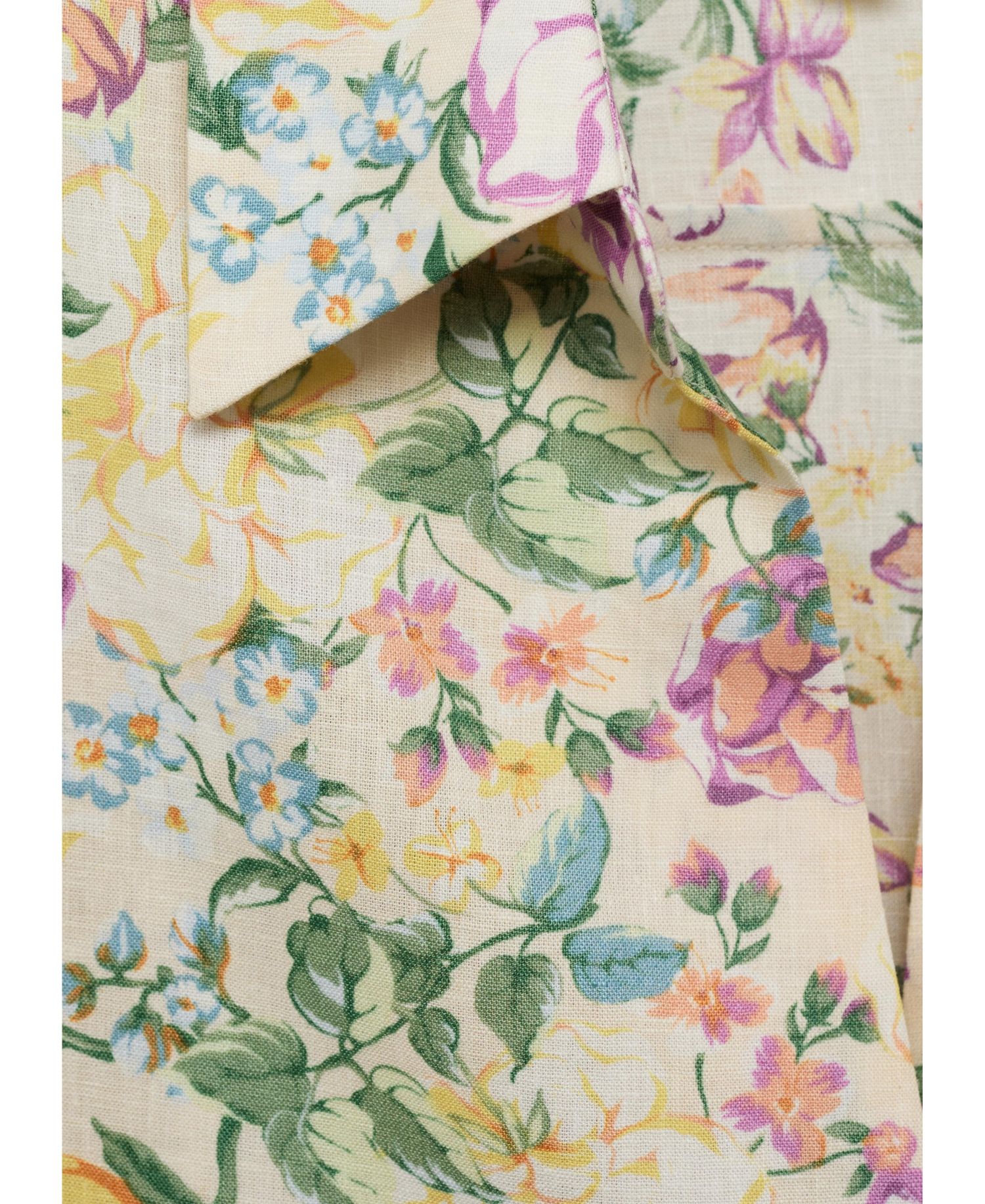 Women's Knotted Floral Linen Shirt