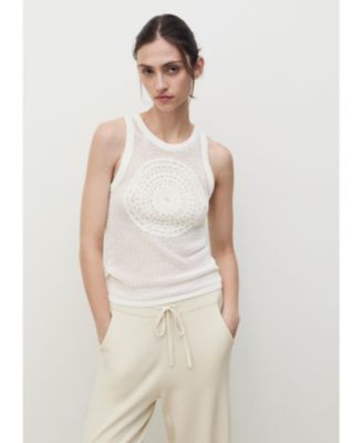 MANGO - Women's Cotton Crochet Top
