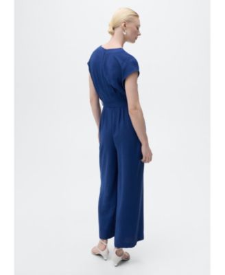 Women's Long Cropped Belted Jumpsuit