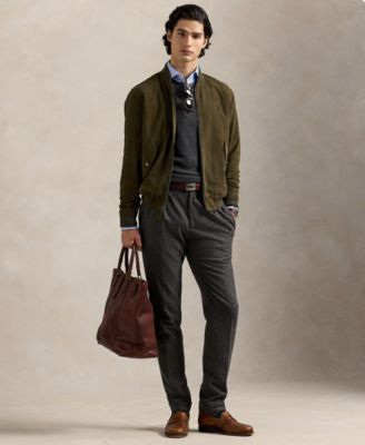 Men's Suede Bomber Jacket