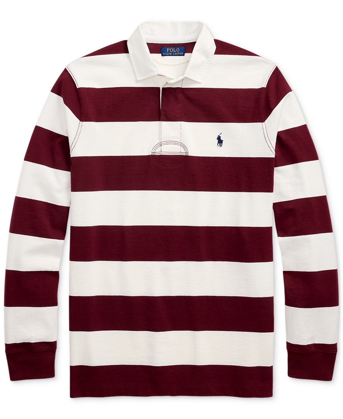 Polo Ralph Lauren Logo-embroidered Striped Cotton-jersey Polo Shirt In Burgundy