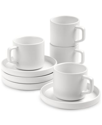 Whiteware Espresso Cup & Saucer Set, Service for 4, Macy's Exclusive