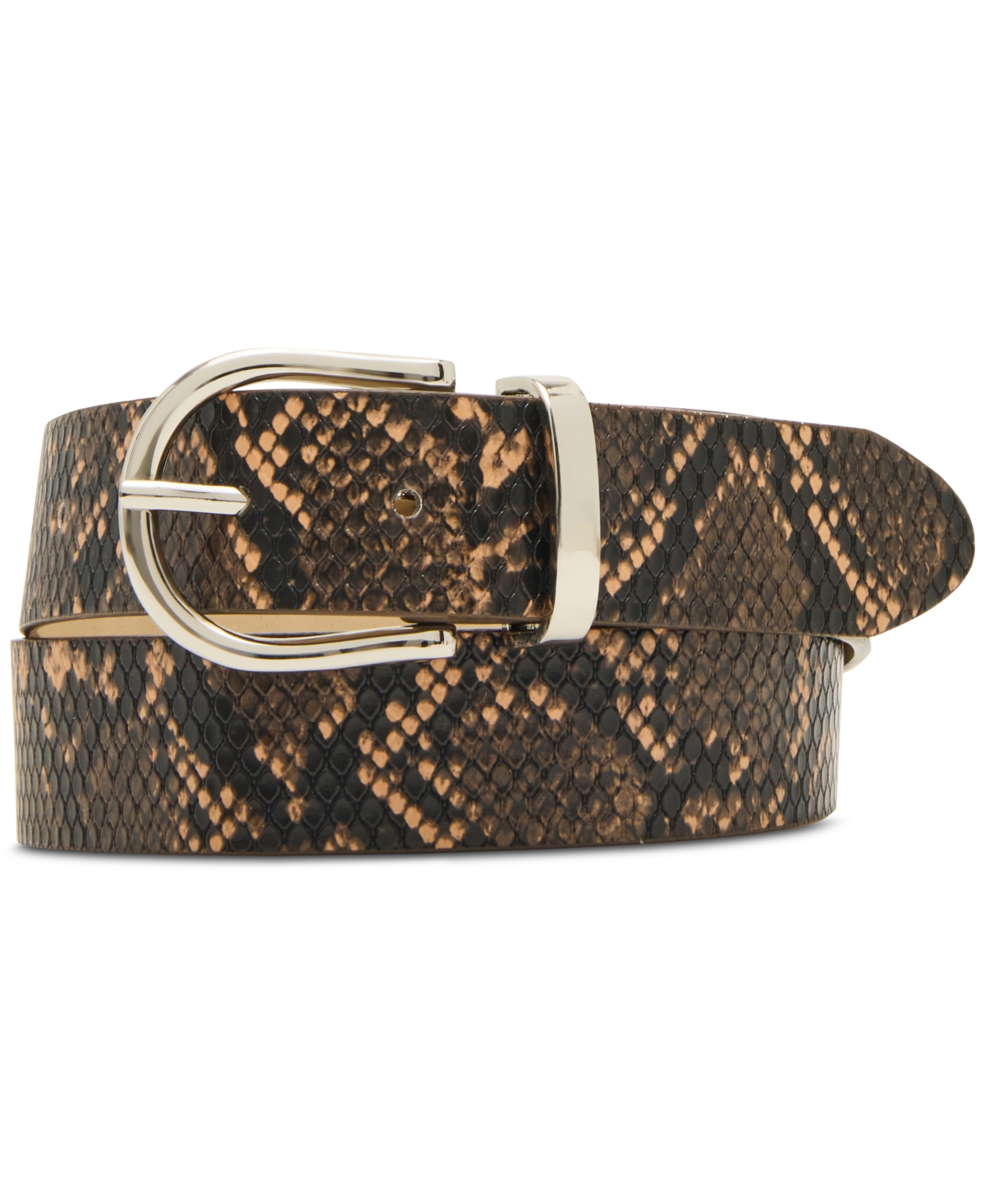 Steve Madden 1-3/10" Faux-leather Belt, Set Of 2 In Gold