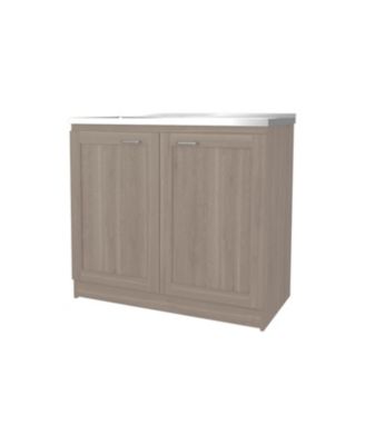 Haivana Double-Door Interior Shelf Utility Sink Base Cabinet