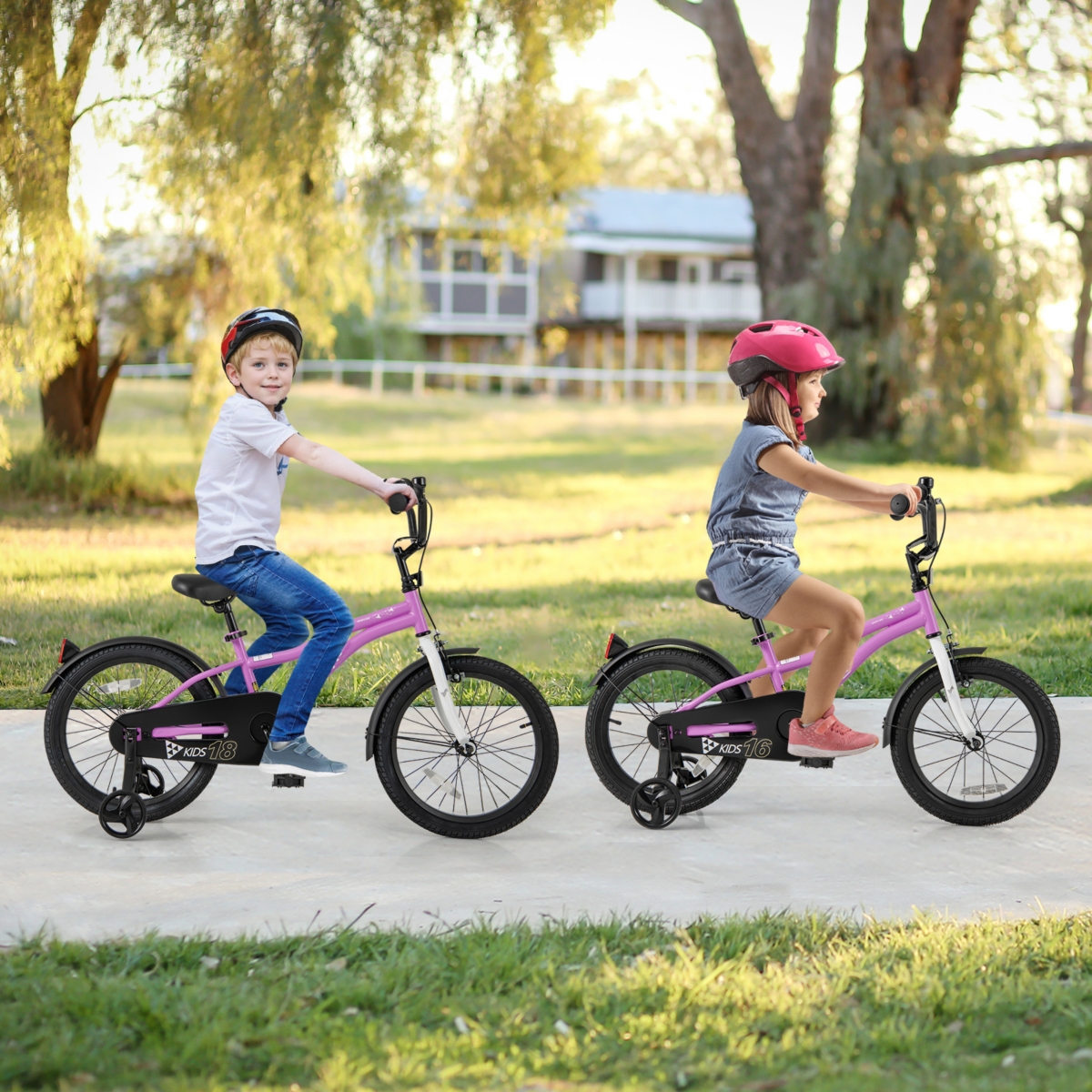 Kids Bicycle with Dual Brakes Training Wheels for Beginner Riders
