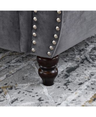 Chesterfield Velvet 2-Seater with Nailhead Accents