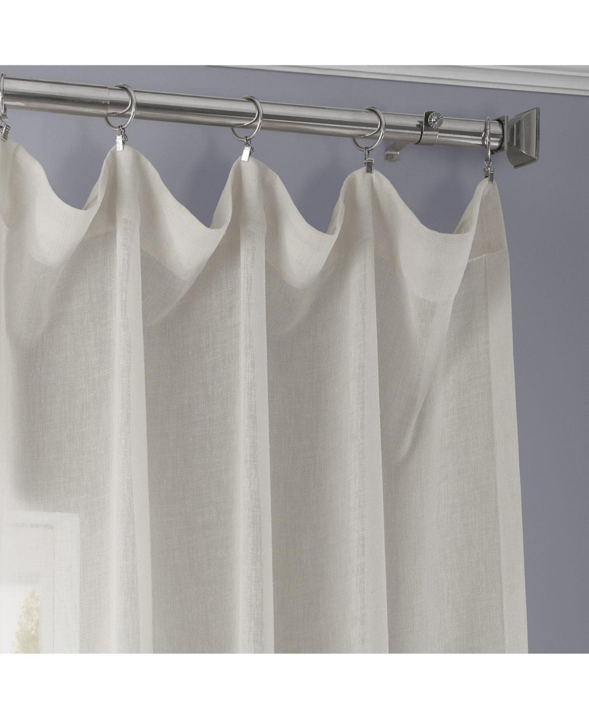 Half Price Drapes Gardenia Textured Faux Linen Sheer Curtain