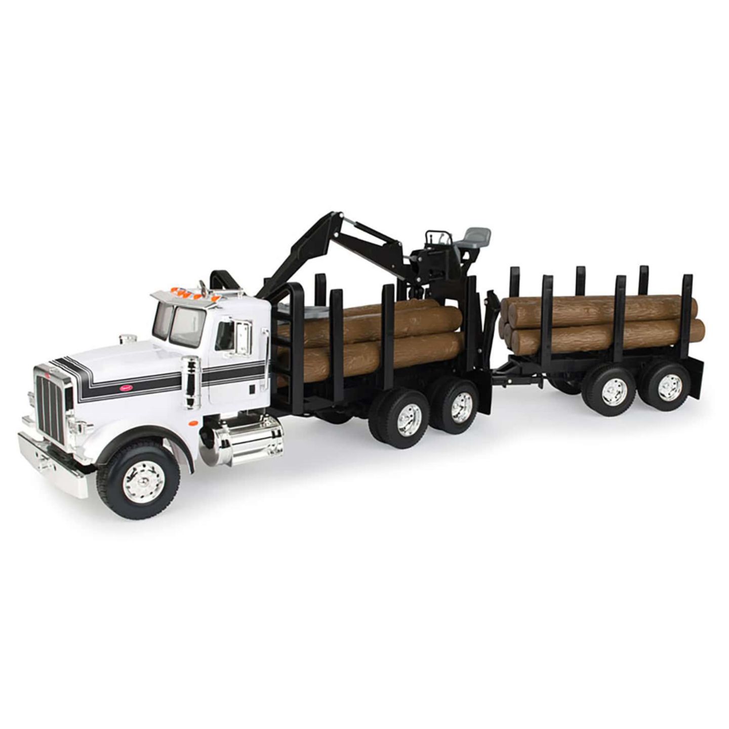 Детская игрушка ERTL 1/16 Scale Big Farm Lights and Sounds Peterbilt Model 376 Logging Truck with Pup Trailer — фото 1