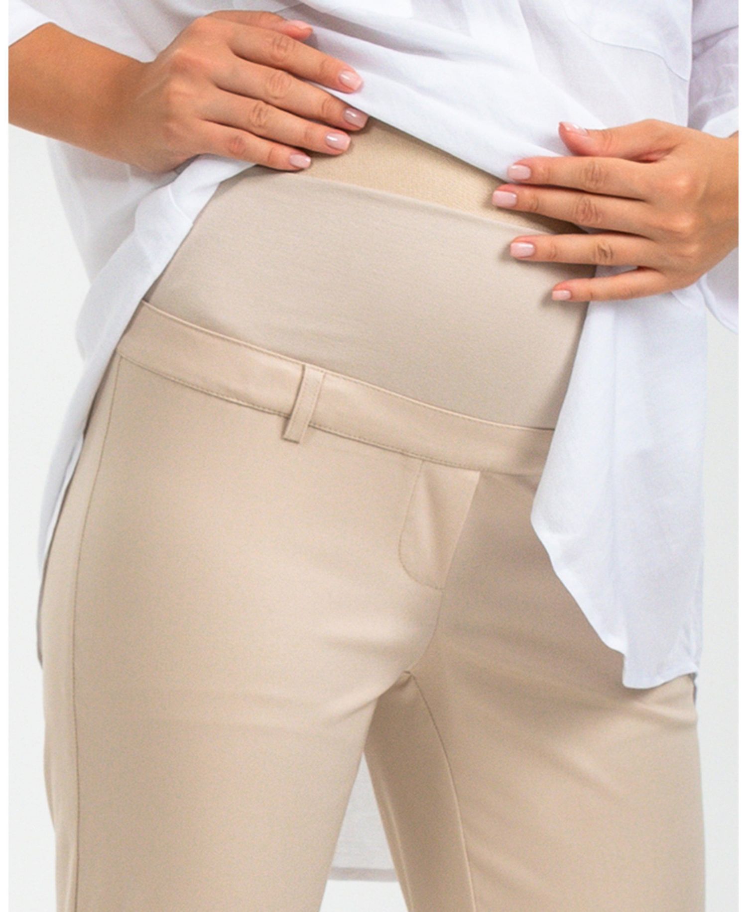 Maternity Pull-On Flare Stretch Pants in Length